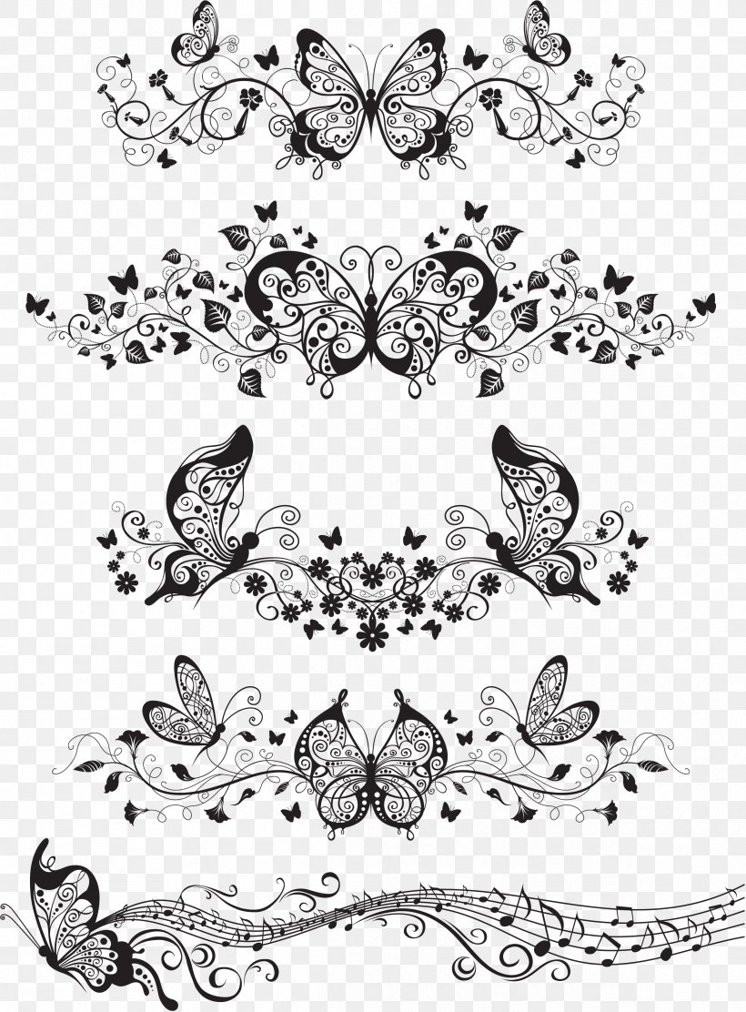 Butterfly Pattern, PNG, 2383x3234px, Butterfly, Area, Art, Artwork, Black Download Free