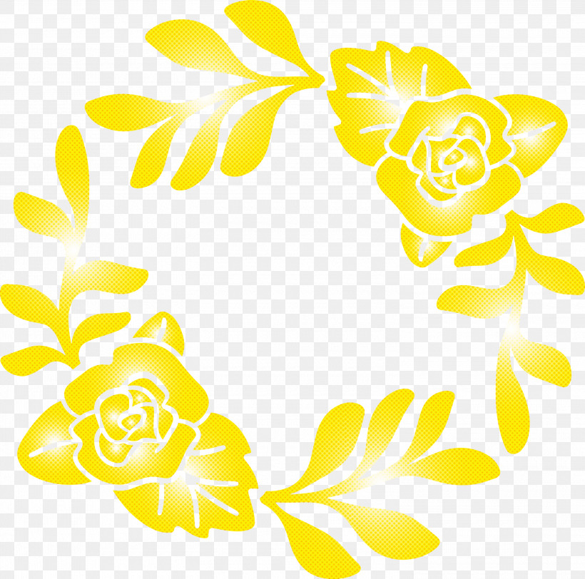 Floral Frame Flower Frame Monogram Frame, PNG, 3000x2973px, Floral Frame, Flower Frame, Monogram Frame, Yellow Download Free