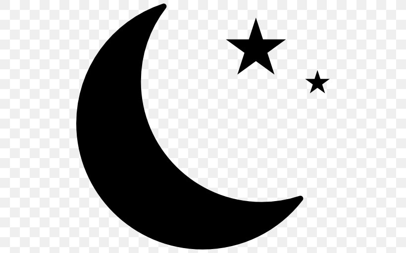 Moon Star And Crescent Symbol Star Polygons In Art And Culture, PNG, 512x512px, Moon, Black, Black And White, Crescent, Full Moon Download Free