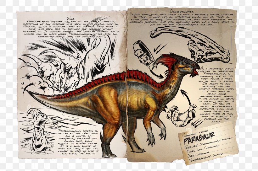 ARK: Survival Evolved Parasaurolophus Giganotosaurus Gigantosaurus Dinosaur, PNG, 4000x2660px, Ark Survival Evolved, Ankylosaurus, Arthropleura, Creature Di Ark Survival Evolved, Dinosaur Download Free