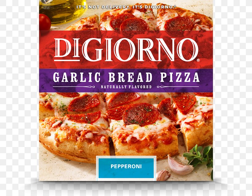 Sicilian Pizza Garlic Bread Digiorno Pizza Pepperoni, PNG, 750x640px, Sicilian Pizza, American Food, Appetizer, Baking, Bread Download Free