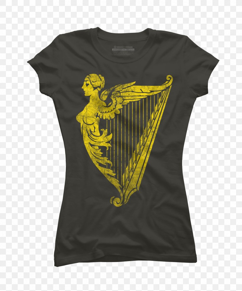 T-shirt Ireland Sleeve Celtic Harp, PNG, 1500x1800px, Tshirt, Black, Brand, Celtic Harp, Clothing Download Free