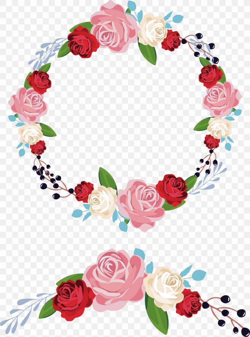 Flower Wreath Garland Ornament, PNG, 1053x1420px, Flower, Blue, Bookplate, Christmas, Color Download Free
