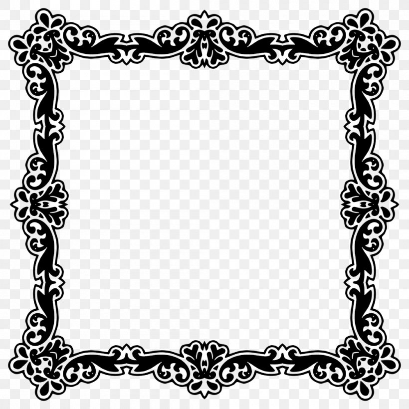 Picture Frames Art Deco Clip Art, PNG, 1000x1000px, Picture Frames, Area, Art, Art Deco, Black And White Download Free