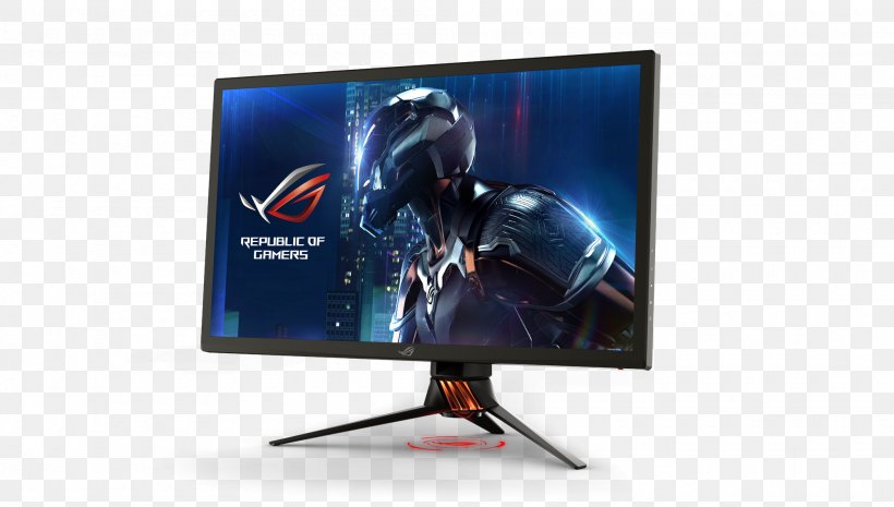 ROG Swift 4K HDR Gaming Monitor PG27UQ Nvidia G-Sync Computer Monitors 4K Resolution Ultra-high-definition Television, PNG, 2000x1135px, 4k Resolution, Nvidia Gsync, Acer, Acer Aspire Predator, Advertising Download Free