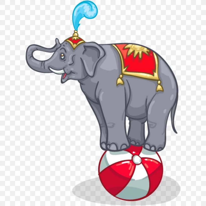 African Elephant Circus Indian Elephant Clown, PNG, 1024x1024px, Elephant, African Elephant, Cartoon, Cattle Like Mammal, Christmas Ornament Download Free