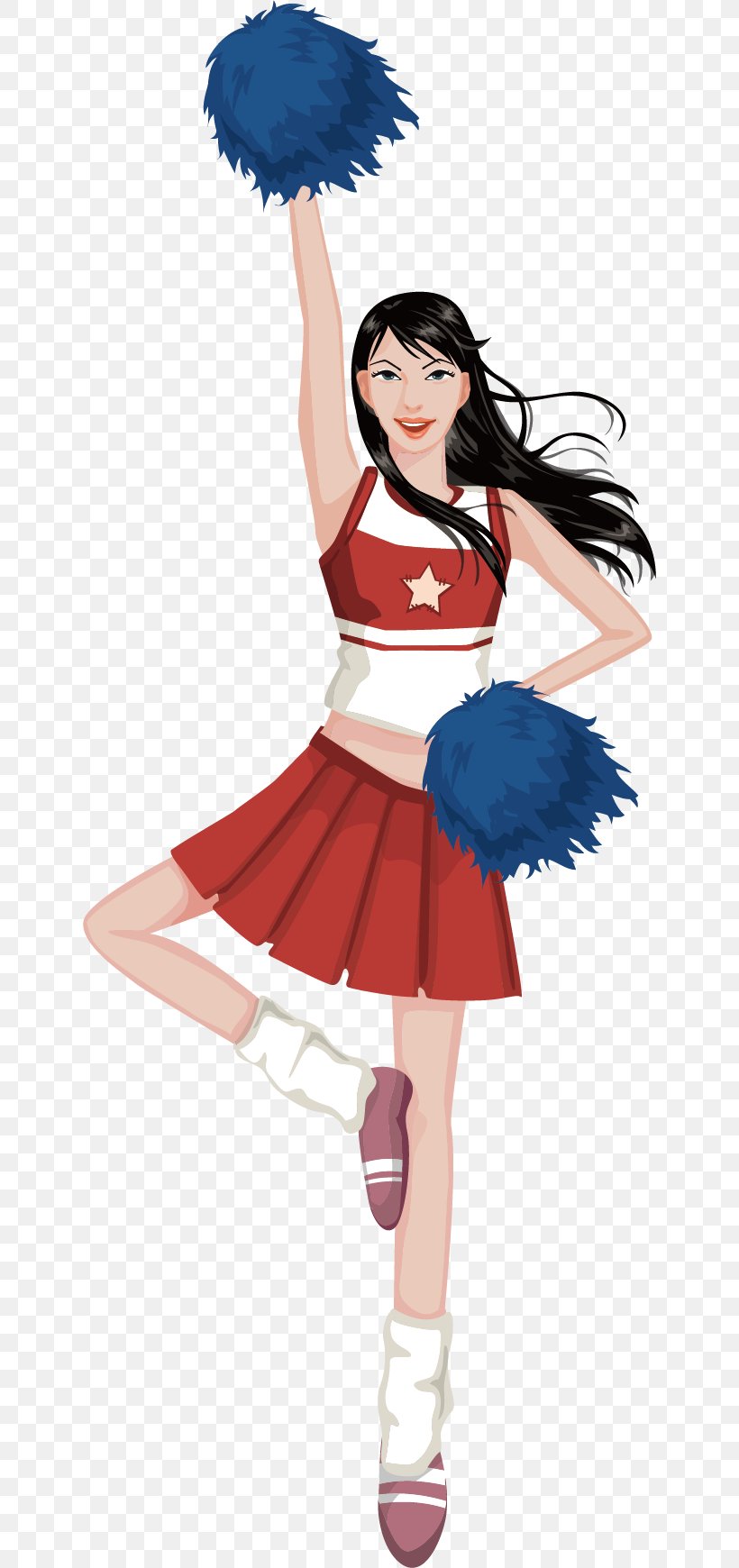 Cheerleader Illustration, PNG, 636x1740px, Watercolor, Cartoon, Flower, Frame, Heart Download Free