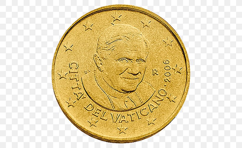 Vatican City Gold Coin Euro Coins Numismatics, PNG, 500x500px, 50 Cent Euro Coin, Vatican City, Beeldenaar, Coin, Currency Download Free