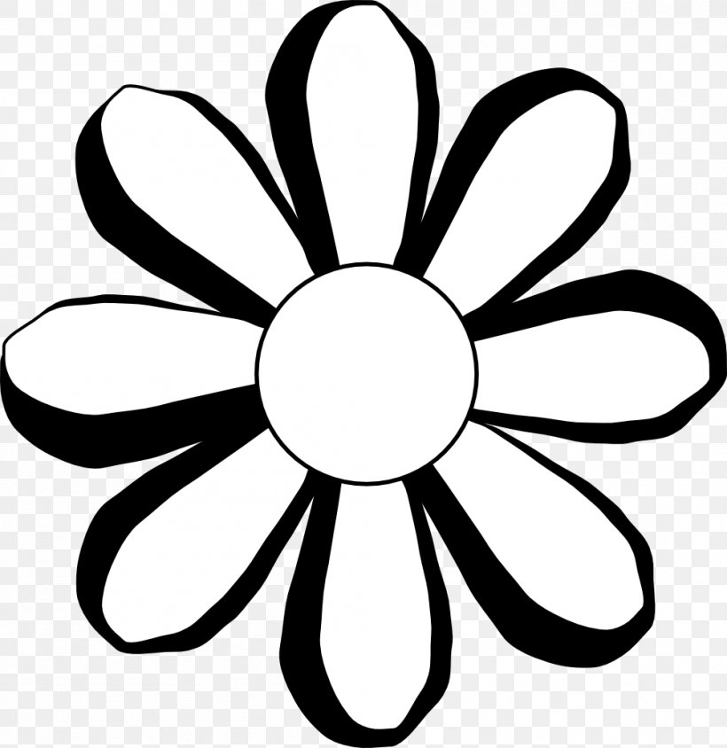 Black And White Flower Clip Art, PNG, 999x1029px, Black And White, Animation, Area, Artwork, Black Download Free