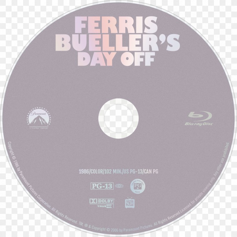 Blu-ray Disc Comedy Film Compact Disc Ferris Bueller's Day Off, PNG, 1000x1000px, Bluray Disc, Brand, Breakfast Club, Comedy, Compact Disc Download Free