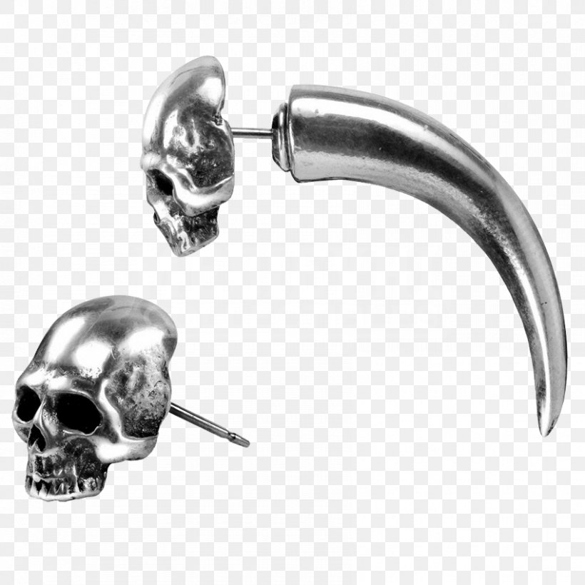 Earring Skull Alchemy Horn Jewellery, PNG, 850x850px, Earring, Alchemical Symbol, Alchemy, Alchemy Gothic, Black And White Download Free