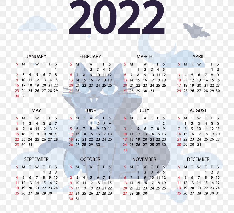 2022 Calendar Year 2022 Calendar Printable Year 2022 Calendar, PNG, 3000x2734px, Calendar System, Annual Calendar, Calendar Year, Monday, Month Download Free
