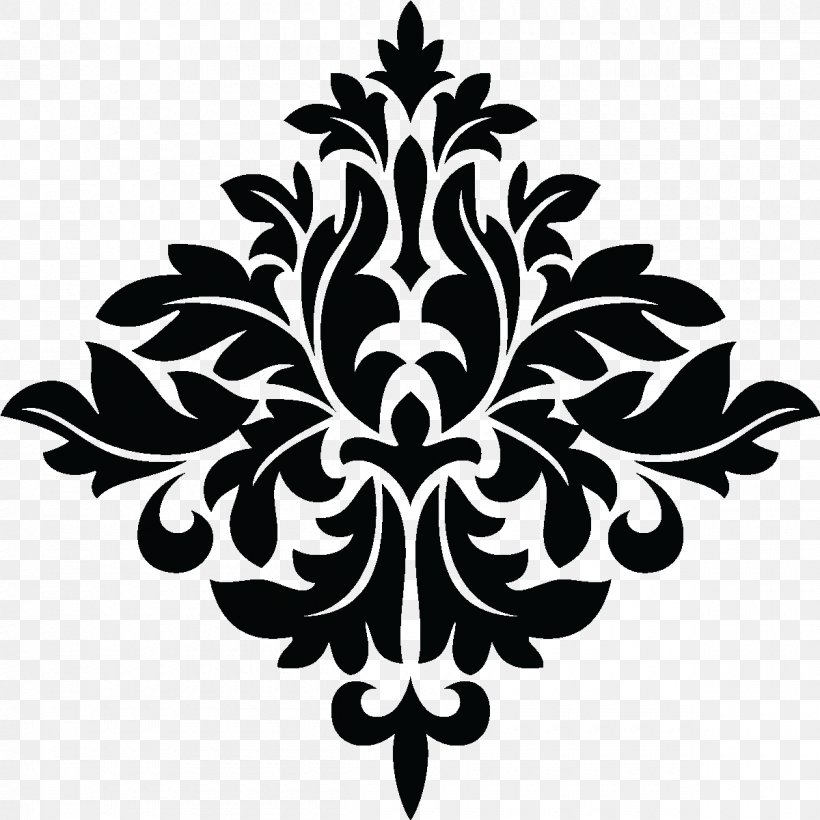 Arabesque Mural Motif Wallpaper, PNG, 1200x1200px, Arabesque, Black And White, Canvas Print, Damask, Decorative Arts Download Free