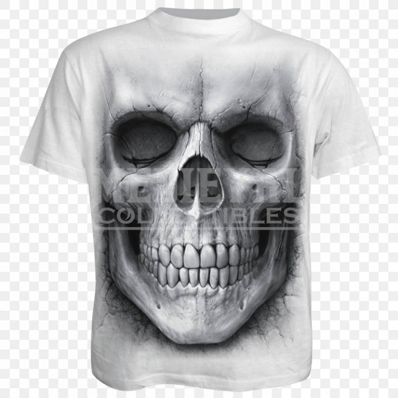 Long-sleeved T-shirt Skull Clothing, PNG, 850x850px, Tshirt, Black And White, Bone, Clothing, Dress Download Free