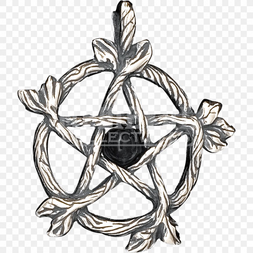 Pentacle Symbol Amulet Charms & Pendants Wicca, PNG, 850x850px, Pentacle, Amulet, Belief, Black And White, Branch Download Free