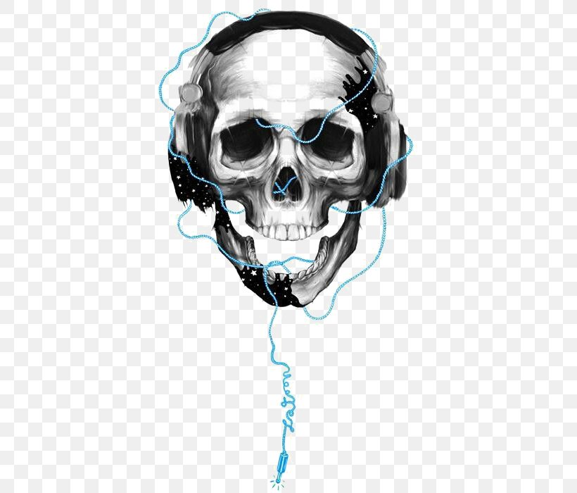 Headphones Skull, PNG, 498x700px, Watercolor, Cartoon, Flower, Frame ...