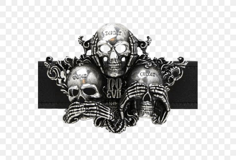 Three Wise Monkeys Human Skull Symbolism Death Evil, PNG, 555x555px, Three Wise Monkeys, Art, Belt, Belt Buckles, Bone Download Free