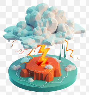 Thunder Storm - 3D Thunderstorm Illustration PNG