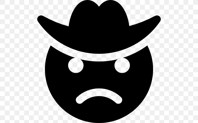 Cowboy Hat Emoticon Clip Art, PNG, 512x512px, Cowboy Hat, Black, Black And White, Cowboy, Emoticon Download Free