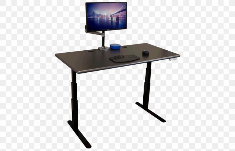 Standing Desk Sit-stand Desk Computer Desk, PNG, 838x540px, Standing Desk, Chair, Computer, Computer Desk, Computer Monitor Accessory Download Free