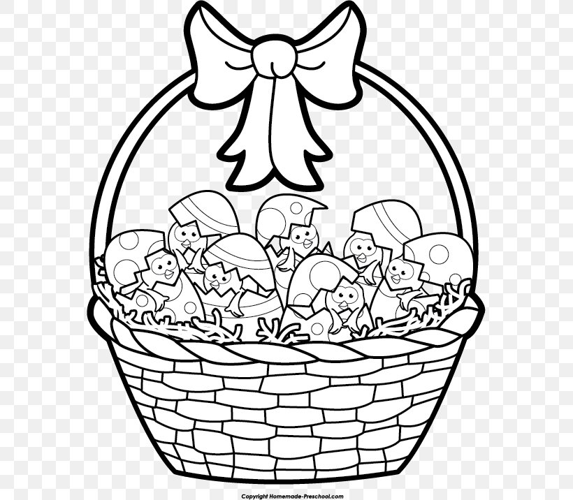 Easter Bunny Easter Egg Easter Basket Clip Art, PNG, 571x716px, Easter Bunny, Basket, Black And White, Christianity, Christmas Download Free