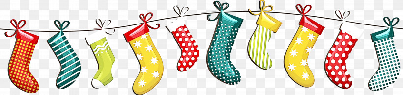 Christmas Stocking, PNG, 4236x1006px, Christmas Stocking, Paint, Watercolor, Wet Ink Download Free