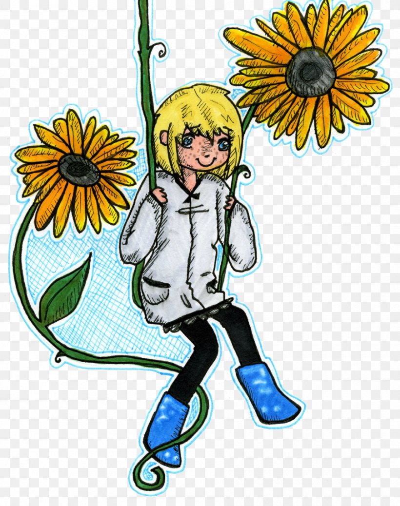 Clip Art Illustration Floral Design Sunflower Human Behavior, PNG, 900x1140px, Floral Design, Art, Artwork, Behavior, Boy Download Free