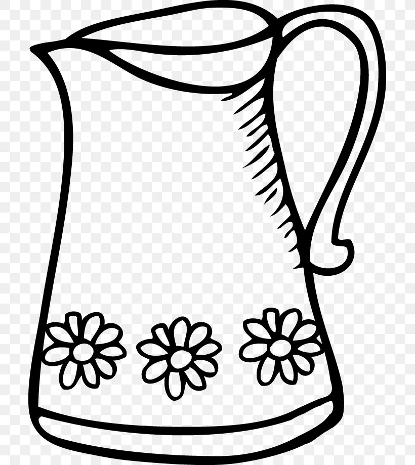 Jug Pitcher Clip Art, PNG, 707x919px, Jug, Area, Black, Black And White, Cup Download Free