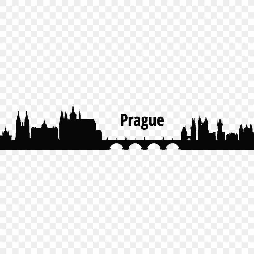 Prague Wall Decal Skyline, PNG, 1200x1200px, Prague, Art, Black, Black And White, Brand Download Free