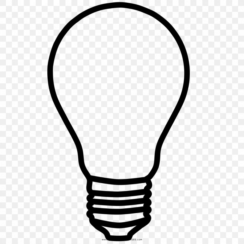 Incandescent Light Bulb Drawing Clip Art Png 1000x1000px Light Black Black And White Body Jewelry Color