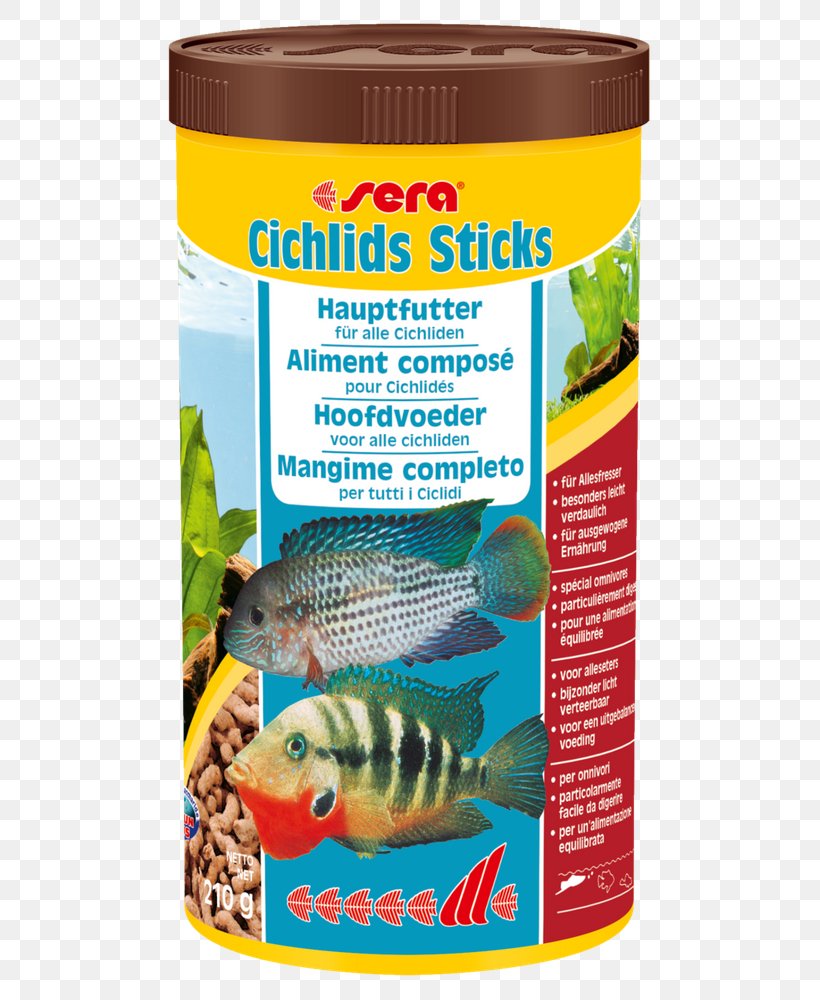 Sera Cichlids Sticks Fish Food Sera Cichlid Red XL Sera Sera Granured Color Pellets, PNG, 505x1000px, Sera Cichlids Sticks, Aquarium, Cichlid, Ecosystem, Fauna Download Free