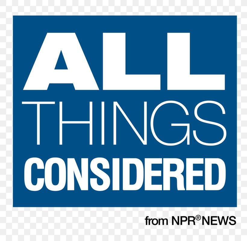 All Things Considered National Public Radio Public Broadcasting WFSU-FM News, PNG, 800x800px, All Things Considered, Allnews Radio, Area, Banner, Blue Download Free
