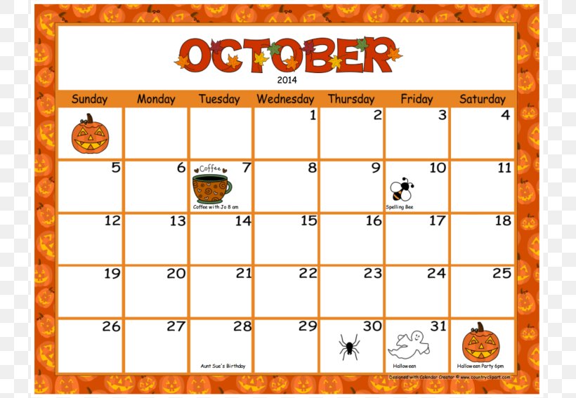 Online Calendar October Clip Art, PNG, 731x567px, Calendar, Area, Free Content, Games, Google Calendar Download Free