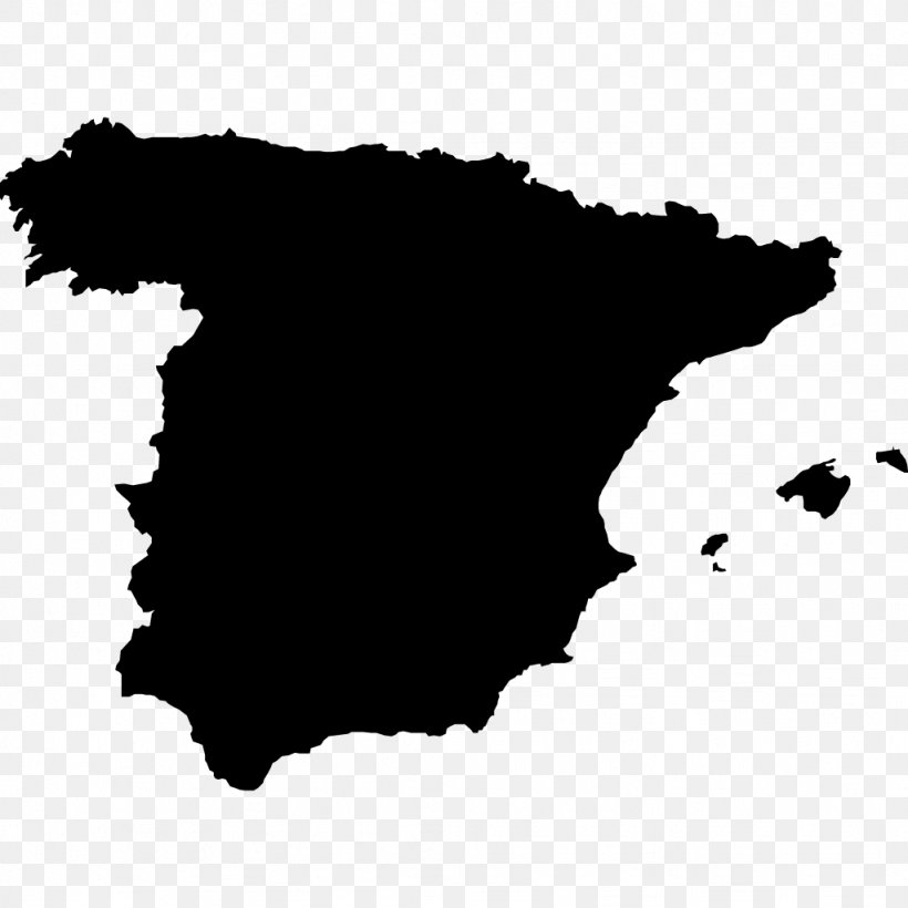 Spain Silhouette Clip Art, PNG, 1024x1024px, Spain, Art, Black, Black And White, Map Download Free