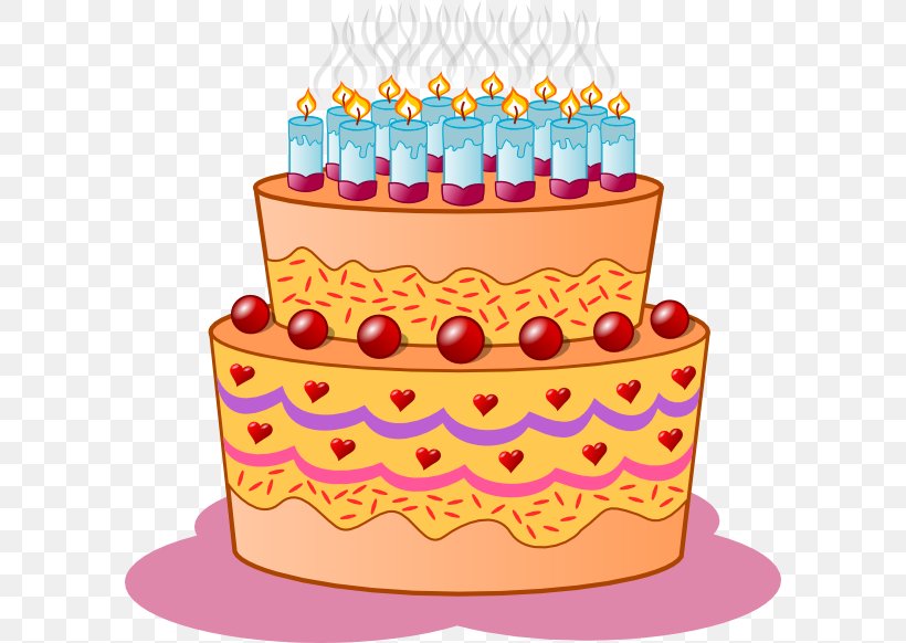 Birthday Cake Cupcake Bakery Wedding Cake Clip Art, PNG, 594x582px, Birthday Cake, Baked Goods, Bakery, Birthday, Buttercream Download Free