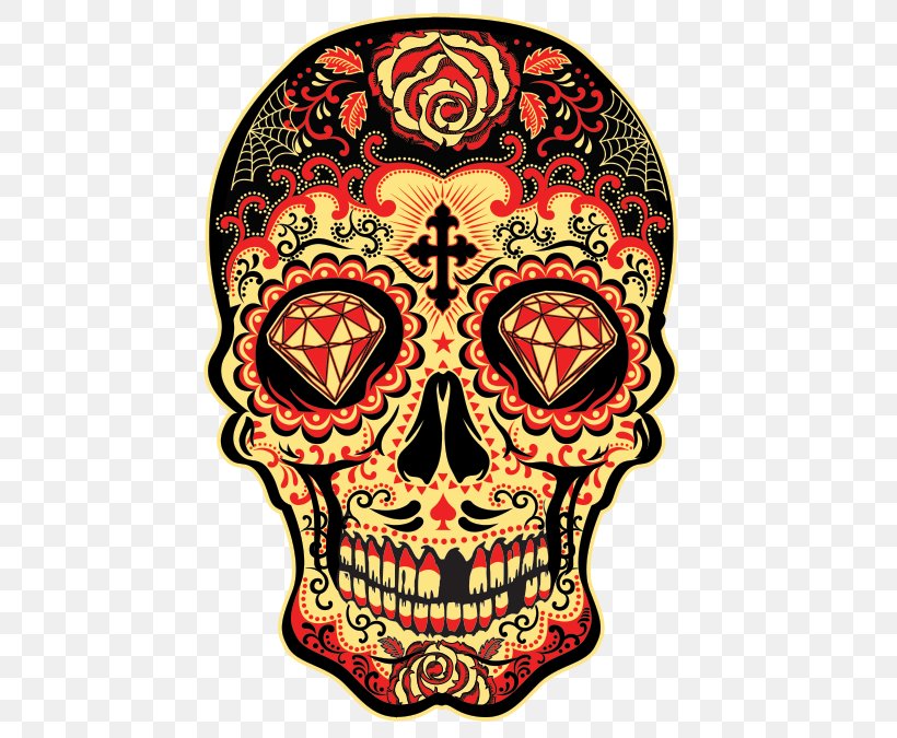 Calavera T-shirt Day Of The Dead Human Skull Symbolism, PNG, 675x675px, Calavera, Apron, Bone, Chicano, Clothing Download Free