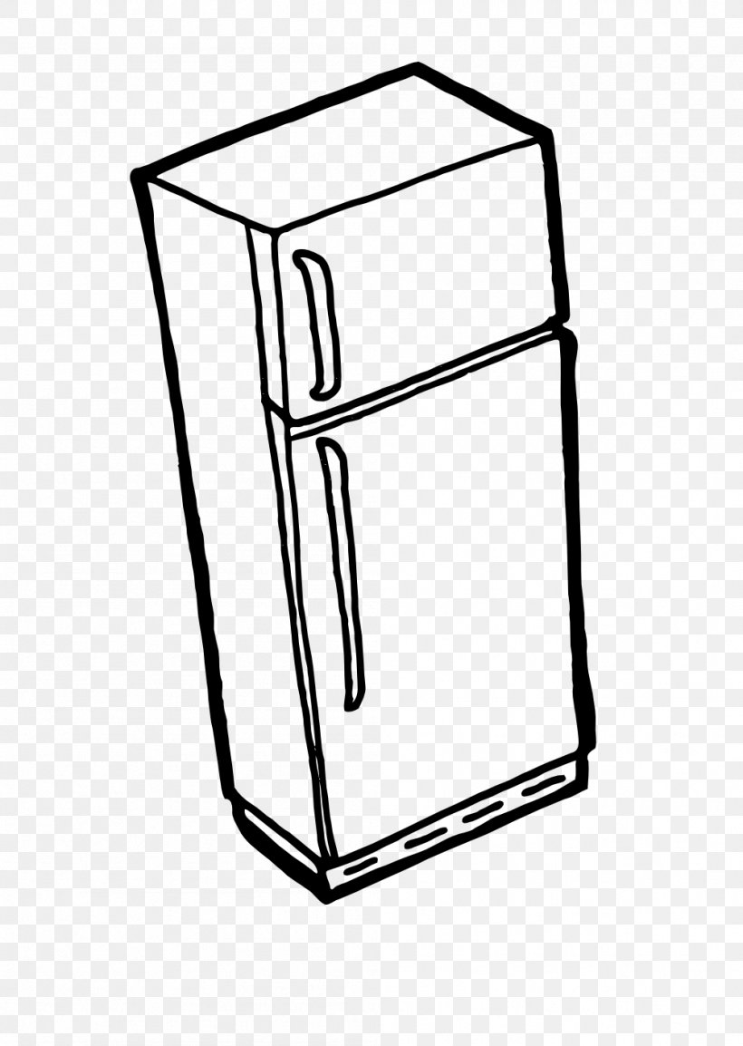 Refrigerator Clip Art, PNG, 999x1406px, Refrigerator, Area, Black And White, Document, Freezers Download Free