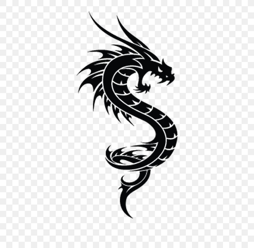 Vector Graphics Chinese Dragon Illustration Image, PNG, 800x800px, Chinese Dragon, Art, Black And White, Decal, Dragon Download Free