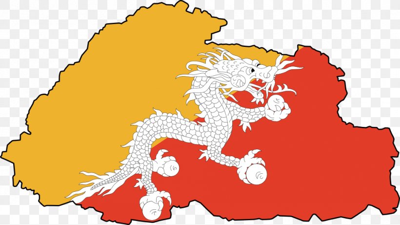 Flag Of Bhutan Map National Symbols Of Bhutan, PNG, 999x562px, Bhutan,  Area, Art, Bhutanese, Cartoon Download