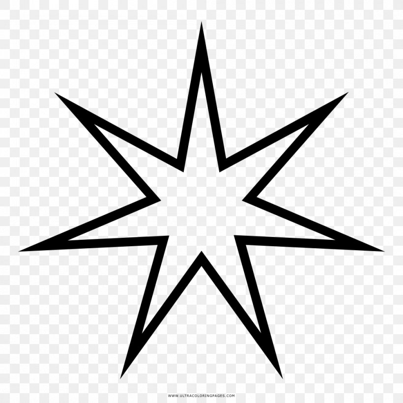 Star Heptagram Symbol Prism, PNG, 1000x1000px, Star, Alchemy, Art, Black And White, Coloring Book Download Free