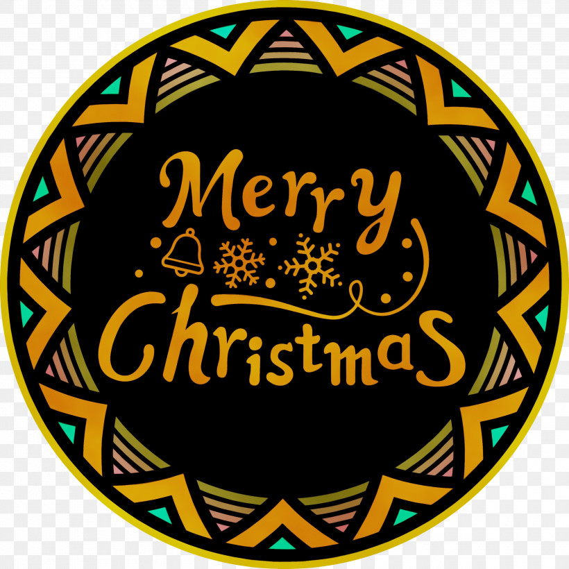 Yellow Font Pattern Circle Tableware, PNG, 3000x3000px, Christmas Fonts, Circle, Merry Christmas Fonts, Paint, Tableware Download Free