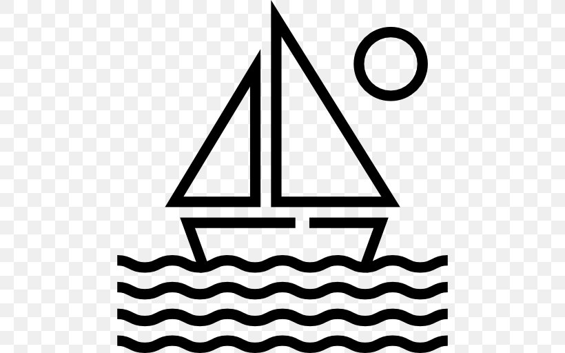 Sailboat Sailing Clip Art, PNG, 512x512px, Sailboat, Area, Black, Black And White, Boat Download Free