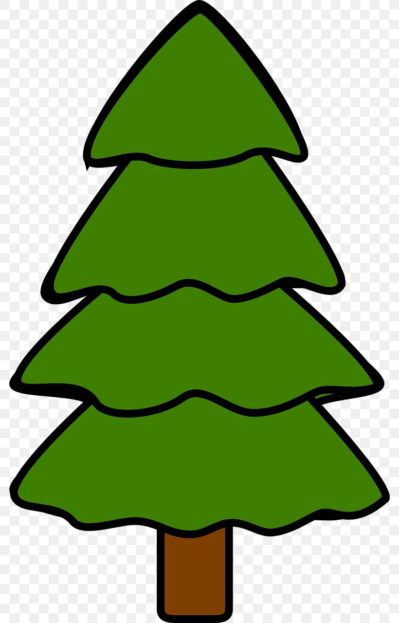 Pine Tree Cartoon / Christmas kids vector character playing winter