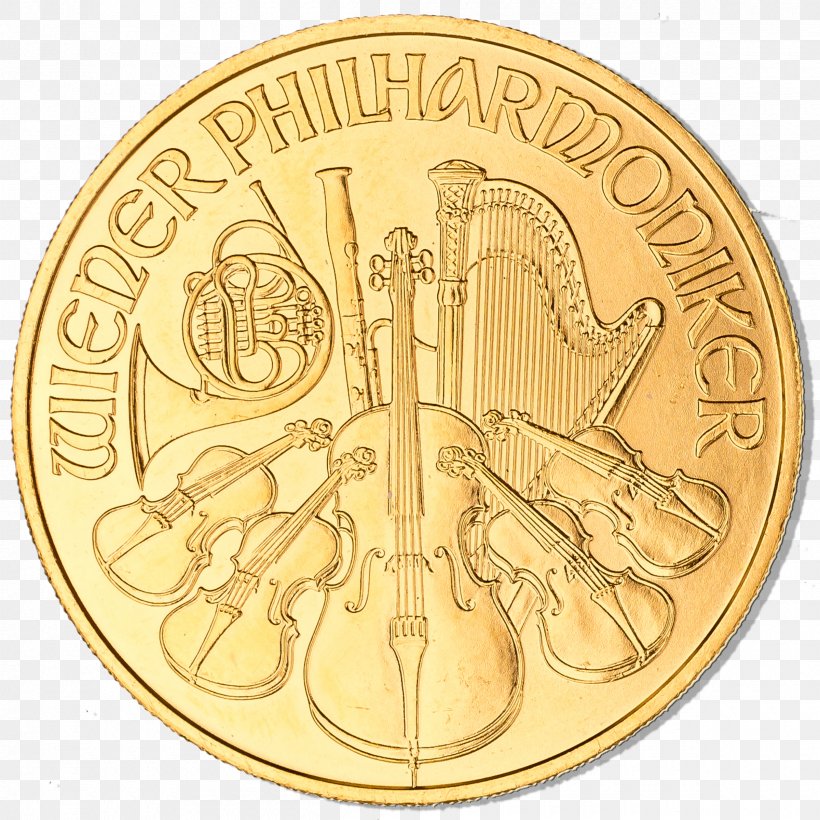 Austria Gold Coin Gold Coin Bullion Coin, PNG, 2400x2400px, Austria, American Gold Eagle, Austrian Silver Vienna Philharmonic, Brass, Bullion Coin Download Free