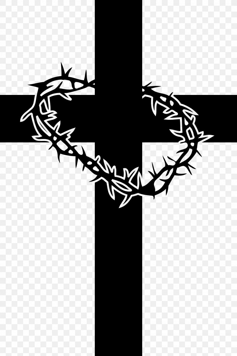 Crown Of Thorns Clip Art Christian Cross Vector Graphics Image, PNG, 1600x2400px, Crown Of Thorns, Blackandwhite, Christian Cross, Cross, Cross And Crown Download Free