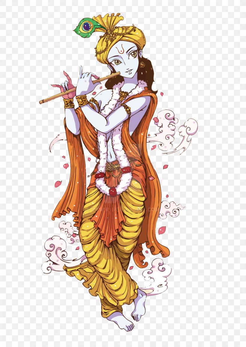 Krishna Janmashtami Radha Krishna Deity, PNG, 1061x1500px, Watercolor,  Cartoon, Flower, Frame, Heart Download Free