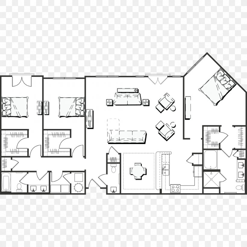 Floor Plan The Rocca Technical Drawing Apartment, PNG, 1000x1000px, Floor Plan, Apartment, Area, Artwork, Atlanta Download Free