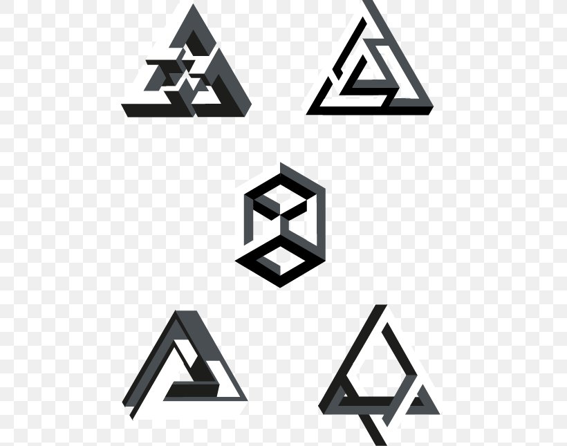 Penrose Triangle Logo Space Geometry, PNG, 469x645px, Penrose Triangle, Art, Behance, Black And White, Brand Download Free