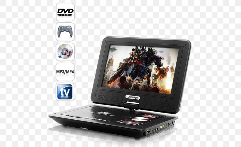 Portable DVD Player Handheld Television Portable Media Player, PNG, 500x500px, Dvd Player, Articulating Screen, Computer Monitors, Display Device, Dvd Download Free