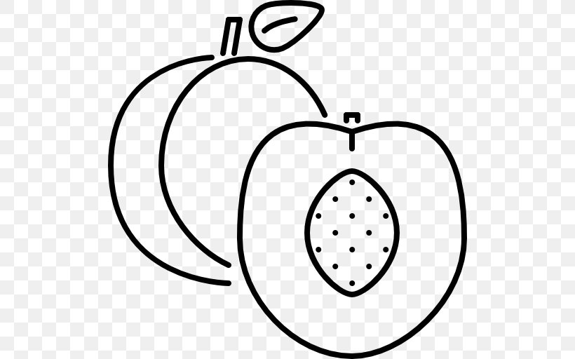 Peach Clip Art, PNG, 512x512px, Peach, Area, Black, Black And White, Face Download Free